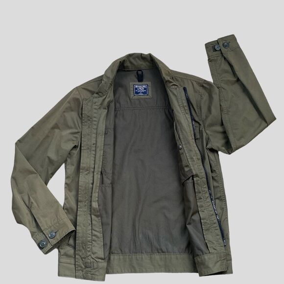 Abercrombie & Fitch overshirt jacket in olive army green size small full zip